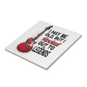 レトロロックギタクラシックー音楽ノスタルジアデザイン タイル (側面)