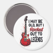 レトロロックギタクラシックー音楽ノスタルジアデザイン マグネット (正面/裏面)