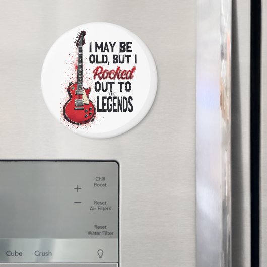 レトロロックギタクラシックー音楽ノスタルジアデザイン マグネット (インサイチュ (冷蔵庫))