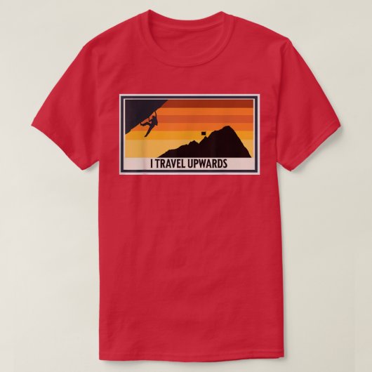 レトロロッククライミングI山登り上り旅行 Tシャツ (デザイン正面)