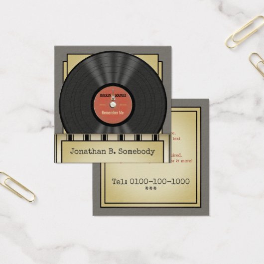 レトロロックビニールレコード (オフィス)