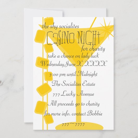 レトロロックマルティーニ 招待状 (正面)