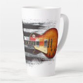 レトロロックヴィンテージエレキギターアメリカ国旗L カフェラテマグ (右アングル)