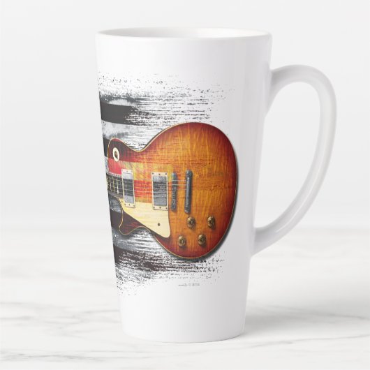 レトロロックヴィンテージエレキギターアメリカ国旗L カフェラテマグ (右)