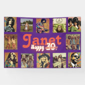 レトロロック写真テンプレート70誕生日 横断幕 (横)