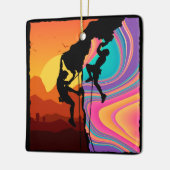 レトロロック登山ボルダリングウォールクライマーセラミ セラミックオーナメント (左)