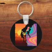 レトロロック登山ボルダリングウォールクライマー キーホルダー (正面)