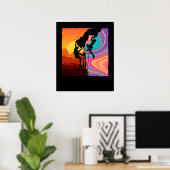 レトロロック登山ボルダリングウォールクライマー ポスター (ホームオフィス)