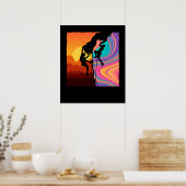 レトロロック登山ボルダリングウォールクライマー ポスター (キッチン)