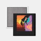 レトロロック登山ボルダリングウォールクライマー マグネット (正面/裏面)