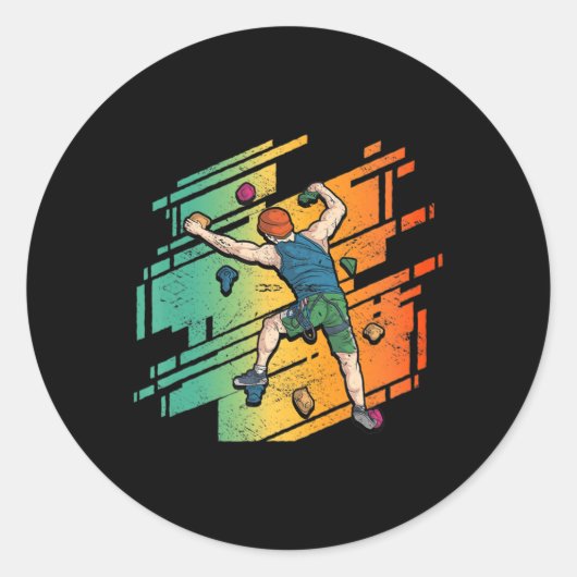 レトロロック登山ボルダリングマウンテン登山 ラウンドシール (正面)