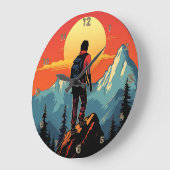 レトロロック登山ヴィンテージクライマーギフト ラージ壁時計 (傾斜)