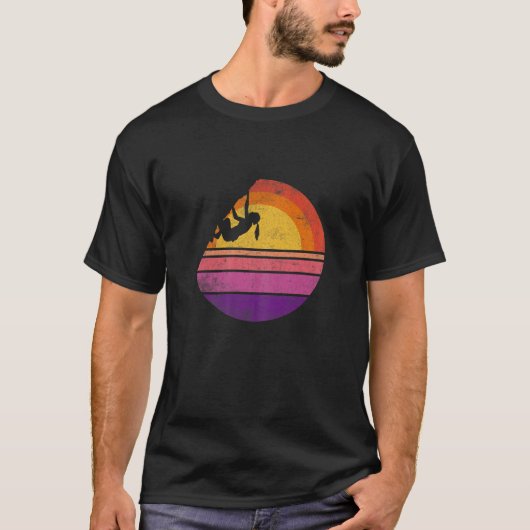 レトロロック登山ヴィンテージクライマー Tシャツ (正面)