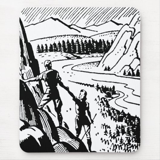 レトロロック登山 マウスパッド (正面)