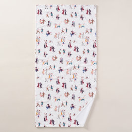 レトロロック転がと、Jiving、踊りの背景 バスタオル