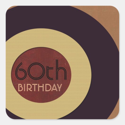 レトロロック転が誕生日 スクエアシール (正面)