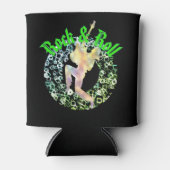 レトロロック&転がシルエクールット-はっきりした Guitar 缶クーラー (正面)