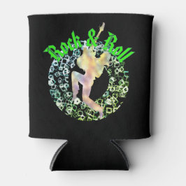 レトロロック&転がシルエクールット-はっきりした Guitar 缶クーラー