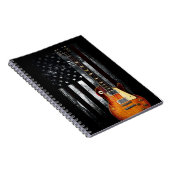 レトロロックNロールアメリカ国旗のギター ノートブック (右側)