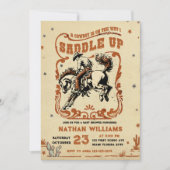 レトロロデオウエスタンカウボーイベビーシャワー 招待状 (正面)