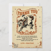 レトロロデオウエスタンカウボーイ誕生日 サンキューカード (正面)