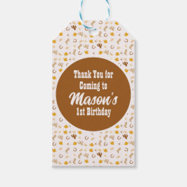 レトロロデオ女性のカーボーイカウボーイボヘミア誕生日 ギフトタグ