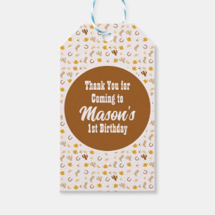 レトロロデオ女性のカーボーイカウボーイボヘミア誕生日 ギフトタグ