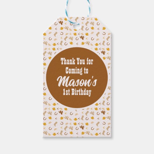 レトロロデオ女性のカーボーイカウボーイボヘミア誕生日 ギフトタグ (正面)