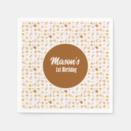 レトロロデオ女性のカーボーイカウボーイボヘミア誕生日 スタンダードカクテルナプキン