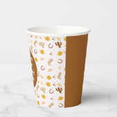 レトロロデオ女性のカーボーイカウボーイボヘミア誕生日 紙コップ (左)