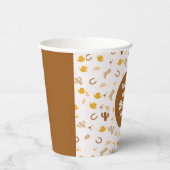 レトロロデオ女性のカーボーイカウボーイボヘミア誕生日 紙コップ (右)