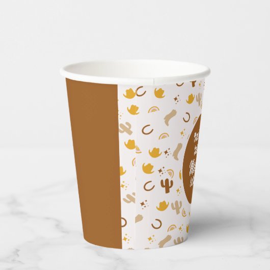 レトロロデオ女性のカーボーイカウボーイボヘミア誕生日 紙コップ (右)