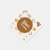 レトロロデオ女性のカーボーイカウボーイボホ誕生日 スタンダードカクテルナプキン (角)