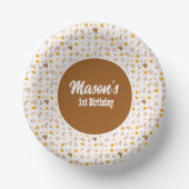 レトロロデオ女性のカーボーイカウボーイボホ誕生日 ペーパーボウル (正面)