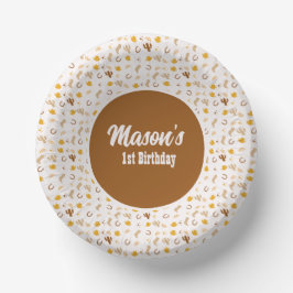 レトロロデオ女性のカーボーイカウボーイボホ誕生日 ペーパーボウル