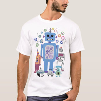 レトロロボットとギア Tシャツ