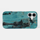 レトロロボットと女の子 iPhone 16ケース (裏面横)