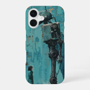 レトロロボットと女の子 iPhone 16ケース
