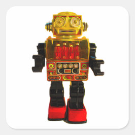 レトロロボットのシール。 スクエアシール