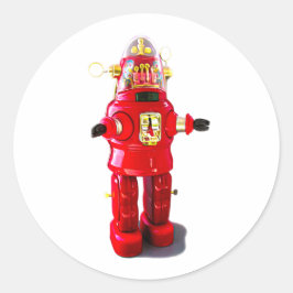 レトロロボットのシール。 ラウンドシール