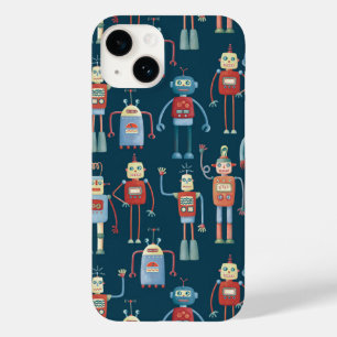 レトロロボットパターン暗 Case-Mate iPhone 14ケース