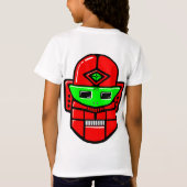 レトロロボットヘッド - カスタマイズ Tシャツ (裏面)