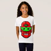 レトロロボットヘッド - カスタマイズ Tシャツ (正面フル)