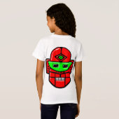 レトロロボットヘッド - カスタマイズ Tシャツ (裏面フル)