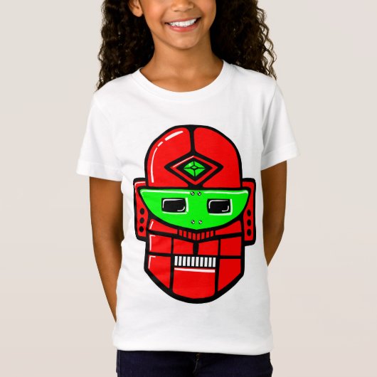 レトロロボットヘッド - カスタマイズ Tシャツ (正面)