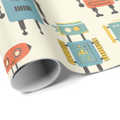 レトロロボットラッピング紙 ラッピングペーパー (ロールコーナー)
