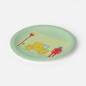 レトロロボット及び自動車 ペーパープレート (アングル)