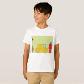レトロロボット及び自動車 Tシャツ (正面フル)