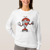 レトロロボット漫画おもしろい赤と銀AIボット Tシャツ (正面)