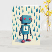レトロロボット父の日カード カード (黄色い花)